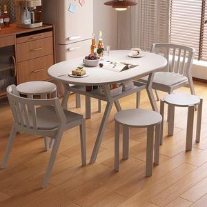 Solid Wood Oval <b>Dining</b> <b>Table</b> Extendable Modern Minimalist Living Room Furniture - Product Image 4