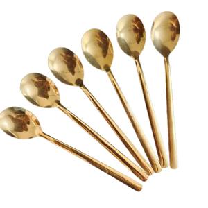 Versión de lujo, hecha de acero inoxidable 304 mejorado, chapada en titanio, cuchara redonda para comer, cuchara de estilo occidental, estilo coreano. - Product Image 2