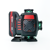 Niveau laser 4D à faisceau vert avec affichage intelligent de l'angle d'inclinaison, affichage de la puissance restante par touches physiques, auto-nivelant, kit multifonction complet