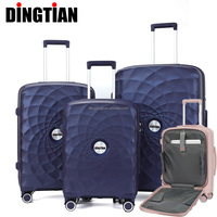 Nouvel arrivage de bagages de cabine en PP Ensembles de bagages de voyage vintage étui rigide valise à roulettes intelligente bagages avec design ouvert à l'avant