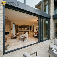 Système de porte coulissante en aluminium robuste AS2047, résistant aux ouragans, double vitrage, intérieur/extérieur, patio, villa, extérieur