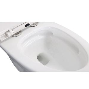 WC monobloc allongé moderne en céramique blanche à double chasse cyclonique pour salle de bain et hôtel - Product Image 2