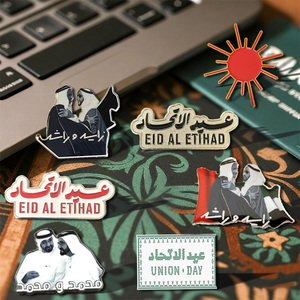 <span class=keywords><strong>En</strong></span> stock Zayed & Rashid Handshake Esmalte Teléfono Pegatinas UAE Famoso Jeques Retrato Impresión de alta definición Pins Insignias Personalizadas - Product Image 4
