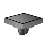 Grille de vidange carrée commerciale 4 po (100 mm) en acier inoxydable à insérer dans les carreaux, grille de douche dissimulée anti-odeur et anti-corrosion pour salle de bain et hôtel