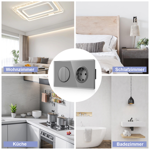 Bingoelec Đức phong cách DIY chuyển đổi tường ổ cắm cắm chuyển đổi vật liệu thủy tinh tròn chuyển đổi và ổ cắm kết hợp - Product Image 6