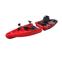 Vente d'usine Portable Drop Shipping Foot Pedal Drive Kayak Boat PE Material Canoe Used Blue Ocean