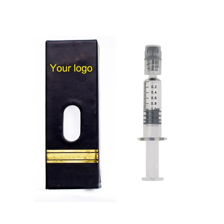 Custom logo packaging box 1ml luer lock oil prefilled glass syringe
