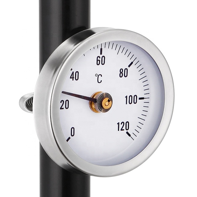 Hot Water Clip on Pipe Surface Thread Thermometer Industrial Analog Dial Bimetal Thermometers for Heater and Cooler