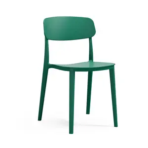 Цветной полипропиленовый современный дешевый оптовый моноблочный стул Heavi Duti Штабелируемый эргоном пластиковый стул со стальной ножкой