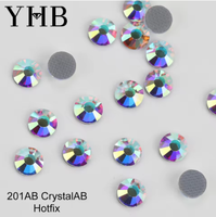 YHB 128-153 HF Strass thermocollants de haute qualité à 12 facettes avec colle pour sacs, chaussures, vêtements, téléphones, bricolage et nail art