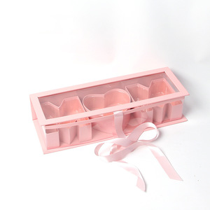 Scatola di Carta Unica e Alla Moda a Forma di Lettera 'I Love You' con Coperchio Ribaltabile, Confezione Regalo con Stampa Bicolore Rosa e Oro - Product Image 2