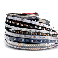 Tira de LED RGB WS2812B 5V Programable, 30/60 LED/m, Alta Luminosidad, Luz de Píxeles, Flexible, Cortable, IP20, Wi-Fi