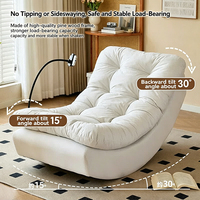 Fauteuil inclinable Moon Rocking italien en suède, idéal pour balcon, salon et salle à manger d'hôtel