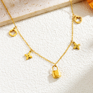 Nouveau Collier Trèfle à Quatre Feuilles de Style Coréen 2025 pour Femme en Acier Inoxydable avec Chaîne à Maillons, Plaqué Or, Bijoux Hypoallergéniques par <span class=keywords><strong>Mori</strong></span> - Product Image 1