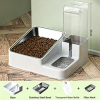 Distributeur manuel de nourriture durable pour animaux de compagnie et fontaine à eau pour chats 4L, gamelles portables en plastique anti-renversement pour chats, chiens et petits animaux