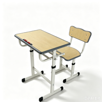Ensemble de bureau et chaise d'école moderne en métal et bois pour étudiants universitaires, salle de classe