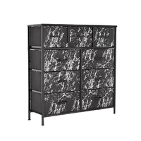 Armoire en bois d'inspiration scandinave avec façades en rotin Casiers à trois niveaux à neuf tiroirs offrant une solution de rangement pratique