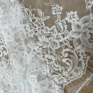 Bordes hechos a mano ACE de alta calidad, cordón de diseño de encaje de pestañas de <span class=keywords><strong>nylon</strong></span>, encaje francés para vestido de novia - Product Image 4