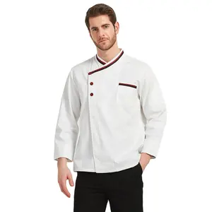 Cafe Küchen kleidung Koch Koch Jacken für Männer weiße Uniform lange Unisex Köche Mantel