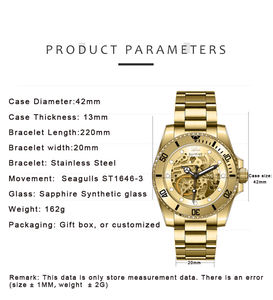 BOMAXE personalizado barato de alta calidad roles oro Japón movimiento buceo hombres impermeable hombres vestido Logo relojes de lujo - Product Image 3