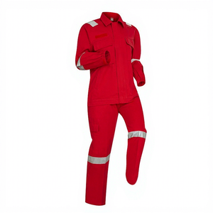 بدلة عمل قطنية متعددة الجيوب من قطعتين للربيع والخريف، مناسبة للمصانع وورش العمل ومناجم الفحم، ملابس عمل رجالية مقاومة للتآكل - Product Image 2