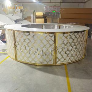 Vente en gros acrylique or <span class=keywords><strong>location</strong></span> hôtel Banquet mariage Table fête réception commerciale en plein air pour événement - Product Image 4