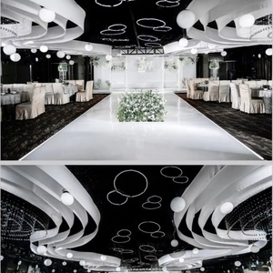 Décorations modernes pour salles de mariage – Draperie suspendue sans plis avec passe-tiges pour événements et banquets - Product Image 3