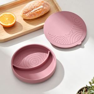 Assiette à ventouse en silicone pour bébé avec couvercle, qualité alimentaire, sans BPA, vaisselle pour tout-petits et enfants, passe au lave-vaisselle - Product Image 4