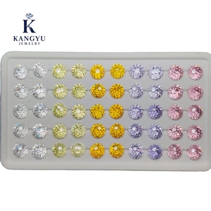 Hot bán 5A Chất lượng cao 8mm trắng Cubic Zirconia đá lỏng tổng hợp pháo hoa cắt giáng sinh trang sức nhà máy trực tiếp - Product Image 3