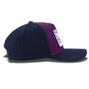Casquette de baseball pour jeunes en coton violet avec patch tissé personnalisé TCAP à 5 panneaux - Product Image 3