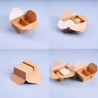 Contenants à bento en papier jetables Boîte de nuggets de poulet Boîte de papier pour frites et chips Emballage fast-food vente en gros