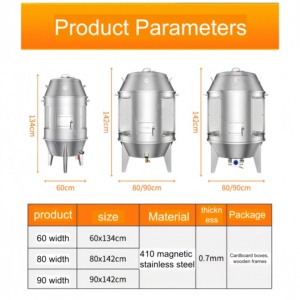Horno Comercial <span class=keywords><strong>de</strong></span> Gas y Carbón para Asar Pato, <span class=keywords><strong>de</strong></span> Doble Uso, 60 cm, <span class=keywords><strong>Asador</strong></span> <span class=keywords><strong>de</strong></span> Carne <span class=keywords><strong>de</strong></span> Acero Inoxidable - Product Image 4