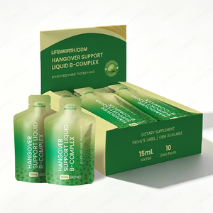 Líquido para el Respalde del Día Seguinte Lifeworth, Marca Privada, Complejo <span class=keywords><strong>B</strong></span>, OEM ODM, <span class=keywords><strong>Vitamina</strong></span> <span class=keywords><strong>B</strong></span> con NAC y Cardo Mariano, Sobre de 15 ml - Product Image 1
