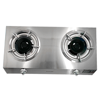 Brûleurs de cuisinière à gaz, brûleurs à gaz pour la cuisson intérieure et extérieure, en acier inoxydable, 2 brûleurs, cuisinières de cuisine domestiques