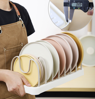Égouttoir à vaisselle réglable pour cuisine, organisateur de couvercles d'assiettes/bols/ustensiles avec plateau de drainage, rangement de comptoir peu encombrant