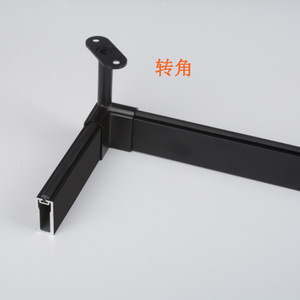Aluminum Alloy Clothes Rail Corner Bracket H-4606 Wall Mount <b>Wardrobe</b> Hardware Die Casting Black Modern Simple Design - Product Image 1