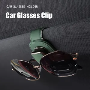 Auto-Brillenclip 2025 Universeller Sonnenblenden-Brillenhalter aus PU-Leder mit Ticket- und Kartenclip, Brillenhalterung aus Legierung, Auto-Zubehör - Product Image 4
