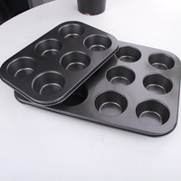 Ensemble de 12 moules à gâteau écologiques, sans danger pour les aliments, en acier au carbone, revêtement antiadhésif, épaisseur 1,3 mm, passe au lave-vaisselle, plaque de cuisson pour four, cuisine