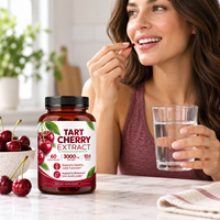 Complément Alimentaire en Capsules Véganes d'Extrait de Cerise Tartre 10:1 OEM, 60 Capsules