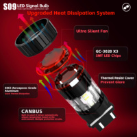 Feux arrière super lumineux 28W S09 1157 3157 7443 BA15D BAY15D Blanc Rouge Sans erreur Canbus Ampoule LED de frein pour voiture moto