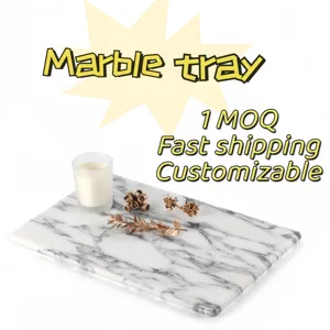 Durable Jewelry Display Marble Tray Home Decoration Beautiful Dubai Diner Luxury Stone Bathroom Tray