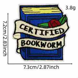 Parche Termoadhesivo Bordado con Diseño de Dibujos Animados de Lectura de Libros, Accesorios para Ropa - Product Image 4