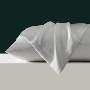 Fronhas de seda 100% orgânicas para travesseiros, capas de seda com logotipo 6A Oeko 100% pura, 16mm 19mm 22mm, caixa com tampa de seda