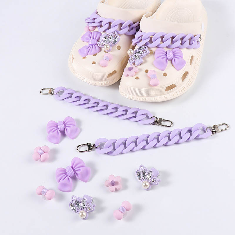 Go Party DIY милый жемчуг Хрустальный цветок бабочка крокса обувь аксессуары Подходит сандалии с отверстиями Забивка комплект подвесок для украшения обуви