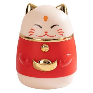 Lucky Cat Push Type <b>Toothpick</b> Holder Automatic Pop Up Red Plastic Cartoon Style For Living Room - Product Image 5