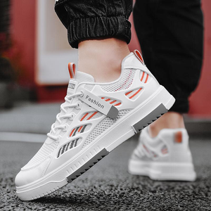 Nouvelles baskets plates blanches en cuir respirant pour hommes, style décontracté, chaussures de sport et de marche pour homme - Product Image 6