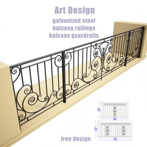 מעקות מרפסת פלדה מגולוונת לאמנות מודרנית, שימוש בבנייני גינה, מעקות בטיחות, מעקות - Product Image 4