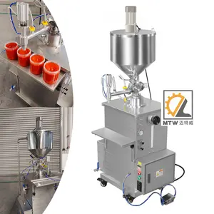 MTW semi automatic pneumatic tooth paste tube ginger garlic paste filling machine