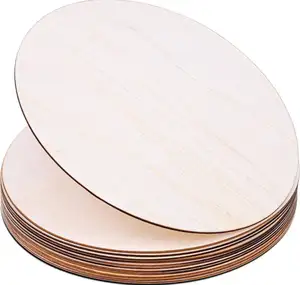 OEM Unfinished Wood Circle Round Wood Pieces Blank Round Ornaments Recortes De Madeira Para Diy Craft Decoração Laser Engraving