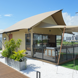 Villa tente en acier <span class=keywords><strong>de</strong></span> luxe écologique avec fenêtres coulissantes en aluminium et portes en bois pour les stations balnéaires en Europe et en Amérique - Product Image 5